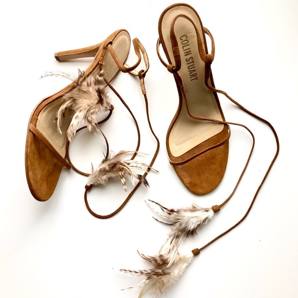 Colin Stuart Shoes - Colin Stuart | Suede Feather Tie-up Heels